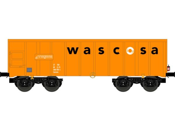 otevřený vůz Eamnos 57 WASCOSA oranžový s koncovým světlem Nürnberger Modelleisenbahnen 543690